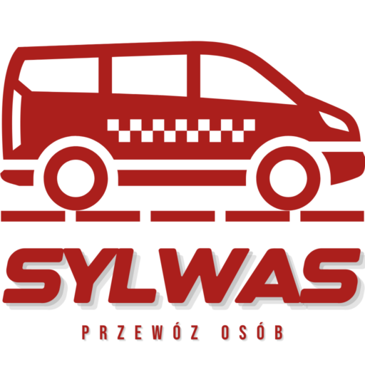 logo z autem i droga, pod autem napis SYLWAS, przewóz osob